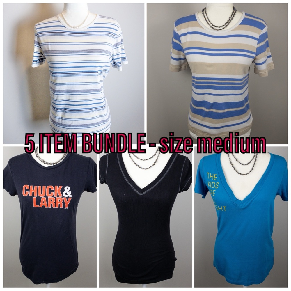 BUNDLE 5 Items women medium t-shirts short sleeves